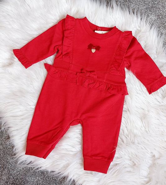 Mintini Baby Frill Edge Red All In One