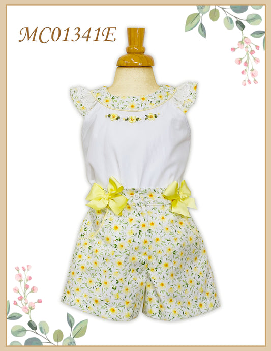 Pretty Originals SS23 Yellow Floral Short Set