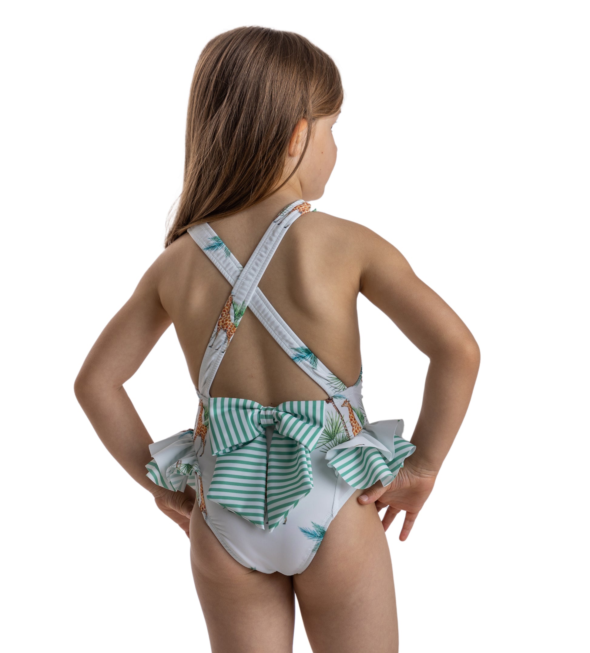 Meia Pata Baby Bathing Suit Marianne - Girafe - with Ruffles and